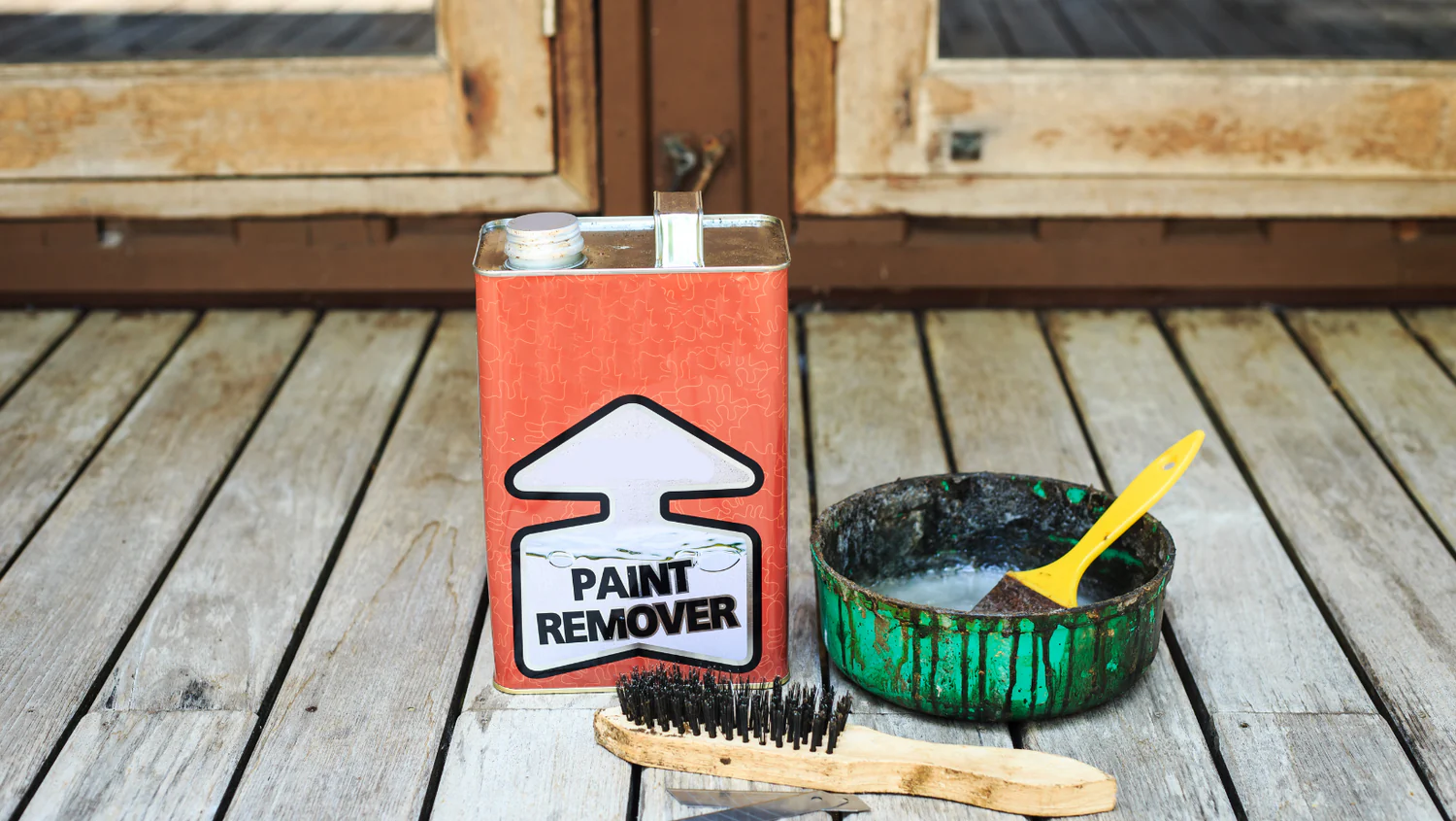 PU paint remover on wood